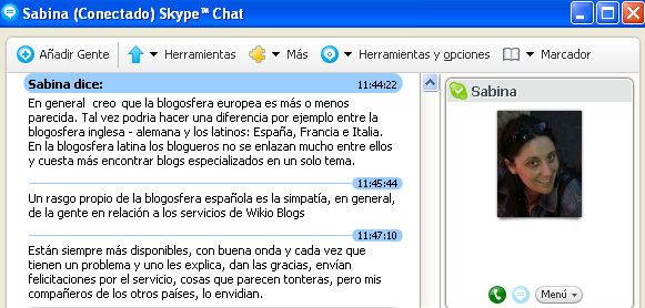Chat con Sabina Caviedes