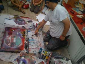 Diego Soloaga Infantes, pintando en la calle