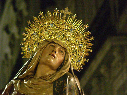 La Virgen de las Angustias el día de su coronación.