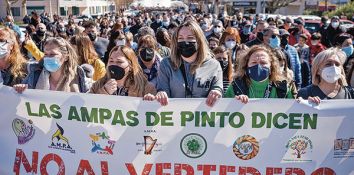 Protesta contra la ampliación del vertedero de Pinto