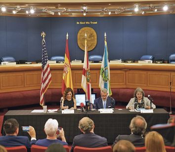 Isabel Daz Ayuso, durante su visita oficial a Miami