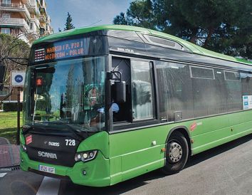 Autobús interurbano en Madrid